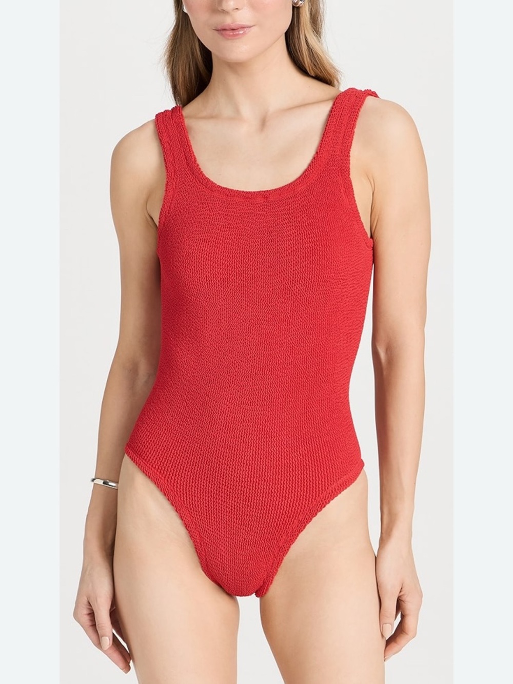 HUNZA G Red Knit one piece swimsuit